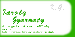 karoly gyarmaty business card